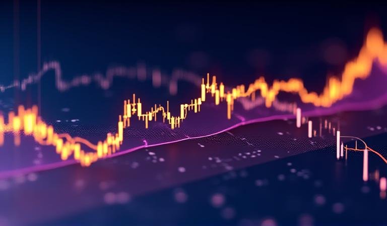 Complex data visualization chart showing market trends